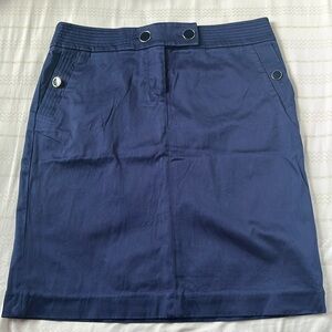 J Crew Navy Blue Sailor Business Casual Pencil Skirt with Pockets, Women's 8